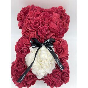 Just For You Faux Rose Flower Teddy Bear Gift